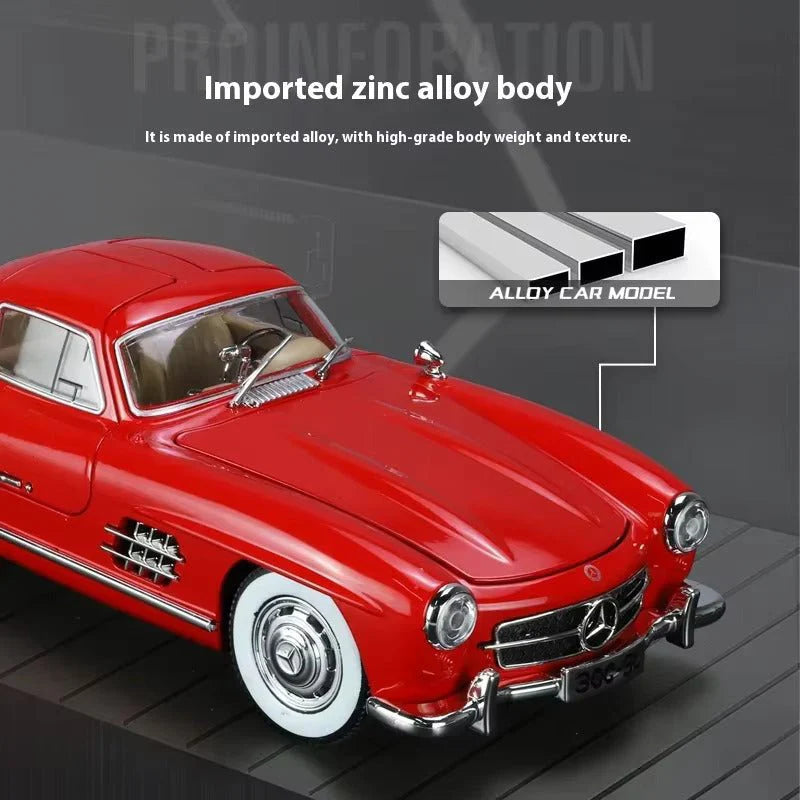 1:24 Diecast Benz 300SL Model With Acrylic Box - Red