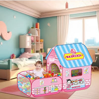 Pop-up Ice Cream Tent House For Kids With 5 Balls