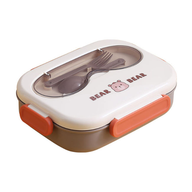 Kids Cartoon Design Stainless Steel Lunch Box With Spoons