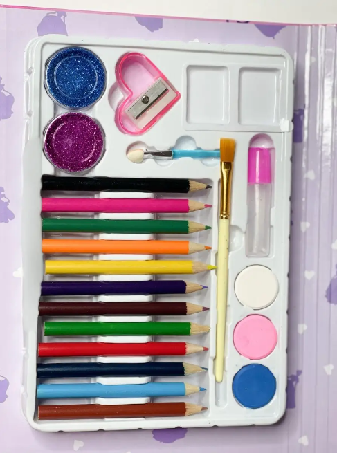 Girls Book Shape Art Color Set - Assortment