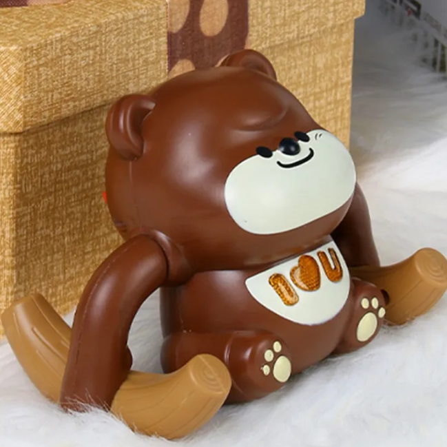 Electric Tumbling Bear With Light & Music - Brown