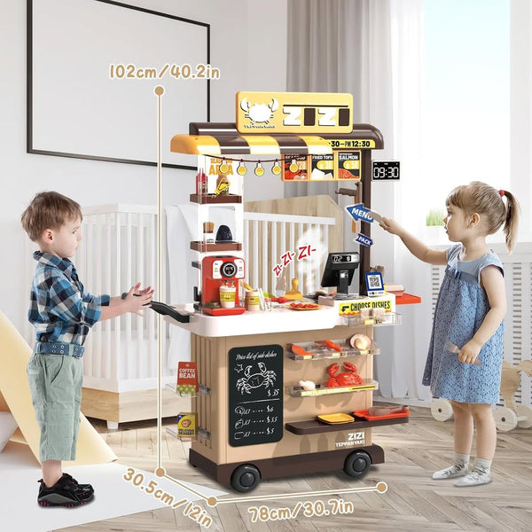 83Pcs Kids Pretend Teppanyaki Grill Kitchen Set
