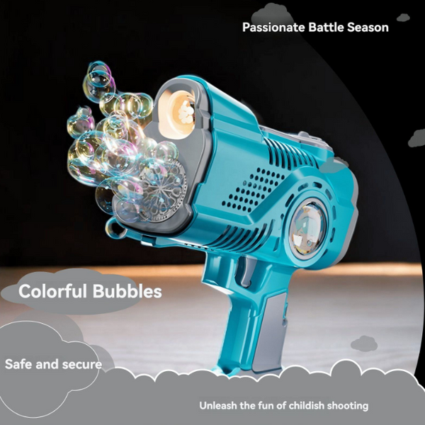 12 Holes Rechargeable Space Bubble Gun - Blue
