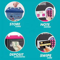 Spaceman Fingerprint & Swipe Card Unlock Piggy Bank