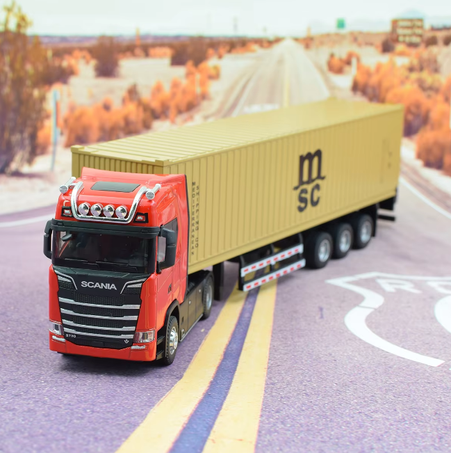 1:36 Diecast Metal Scania Transport Container Truck