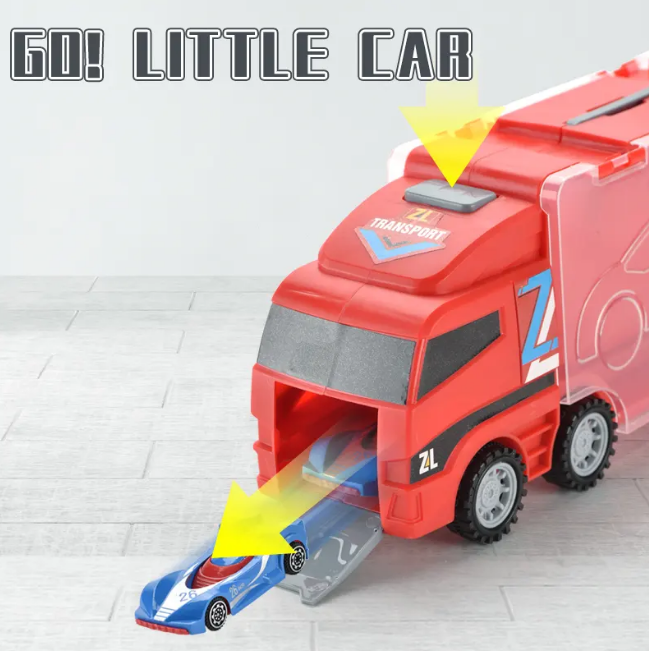 Inertial Double-Sided Ejector Truck With 4Pcs Cars