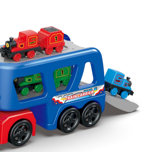 2in1 Double-Decker Transport Train With Light & Sound