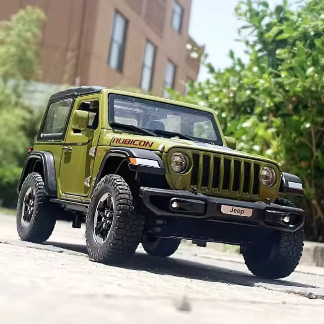 1:32 Diecast Rubicon Jeep With Acrylic Display Box - Green