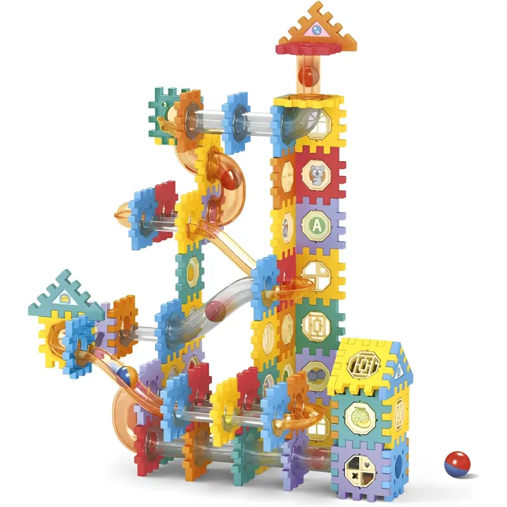182Pcs DIY Marble Run Gear Building Block Set