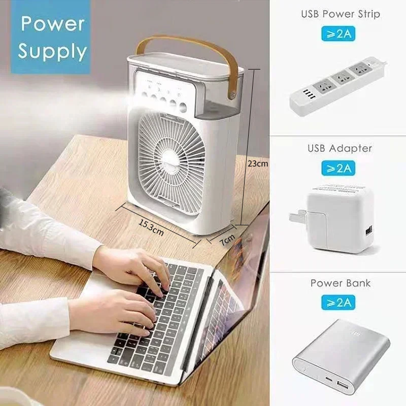 4in1 Air Conditioner Humidifier Fan With Lights