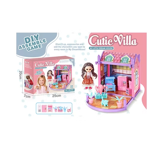 44Pcs DIY Mini Cutie Villa Doll House