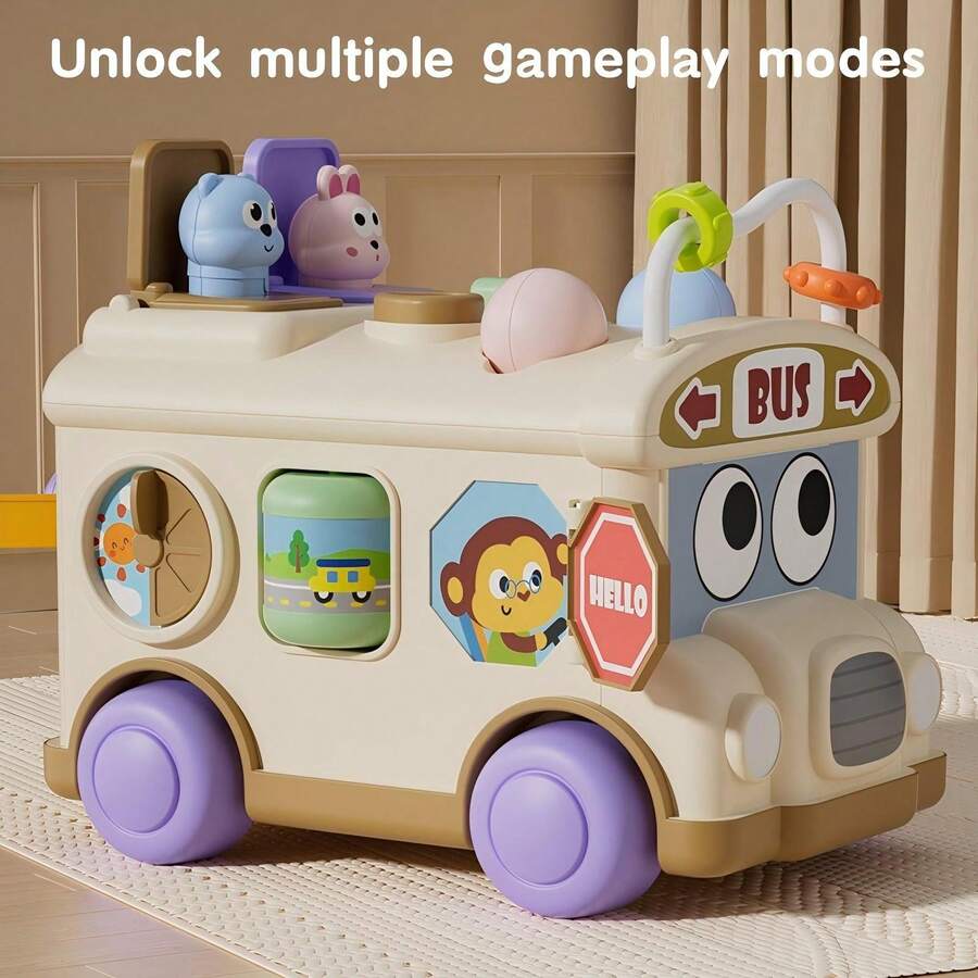 Multi-functional Baby Cartoon Activity Bus