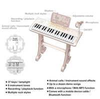 Bluetooth Electronic Keyboard Piano With Microphone & Stool