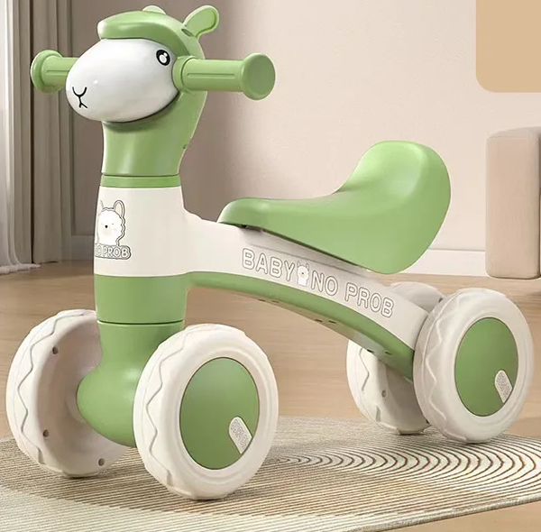 Alpaca Ride-on Baby Foot To Floor Balance Bike - Green