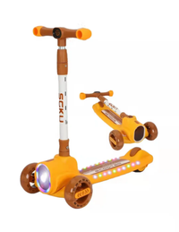 3in1 Kids Foldable Scooter With Light & Music - Orange