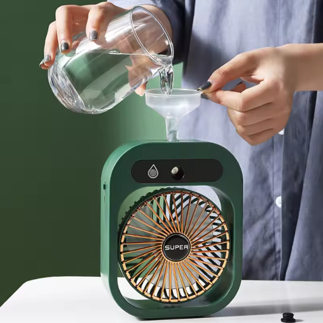 Rechargeable Touch Ice Fog Spray Desktop Fan