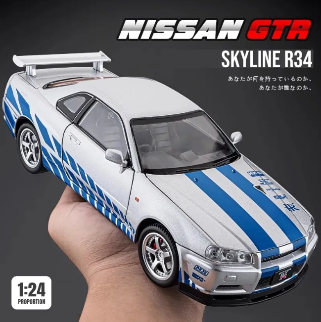 1:24 Diecast Nissan Skyline GT-R R34 Model Car