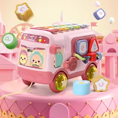 Sobebear Baby Musical Xylophone & Puzzle Bus