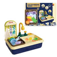 24Pcs Pretend Play Kids Kitchen Sink With Accessories