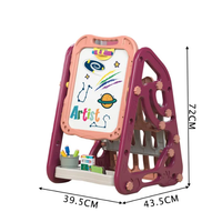 72cm Multi-functional Artistic Drawing Board With Book Shelf - Pink