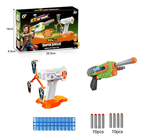 Manual Super Shoot Soft Bullet Gun With Rotating Target