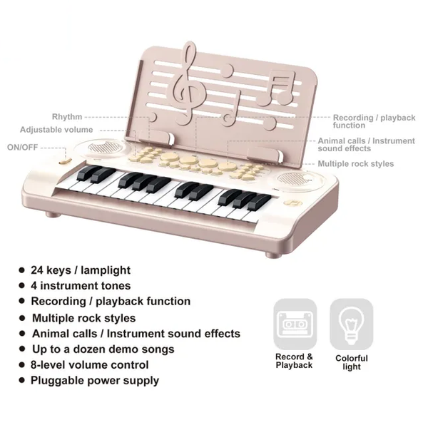 24 Keys Electronic Kids Keyboard Piano