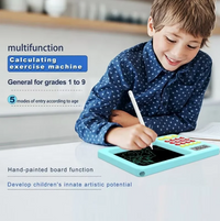 Rechargeable 2in1 Kids LCD Tablet With Calculator - Blue