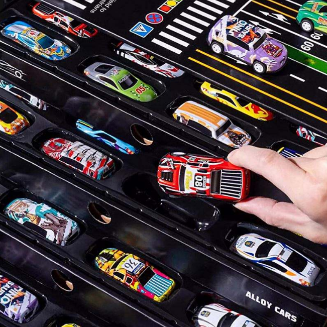 48Pcs Mini Pullback Cars Set With Storage Box