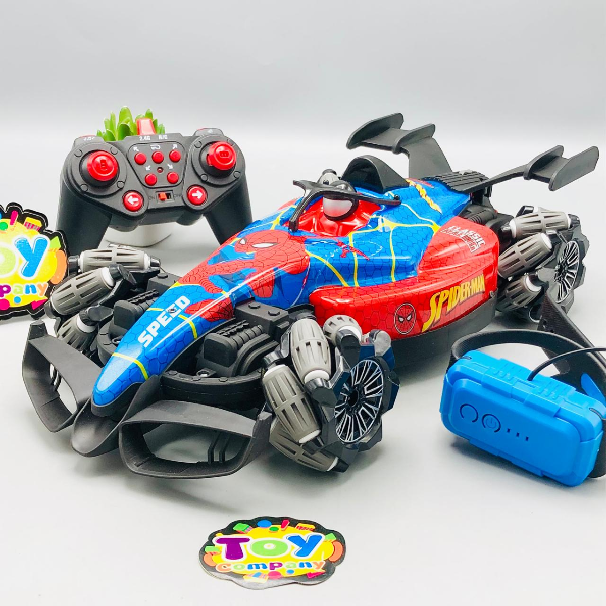 Remote & Watch Controlled Spiderman Themed Stunt Spray Car