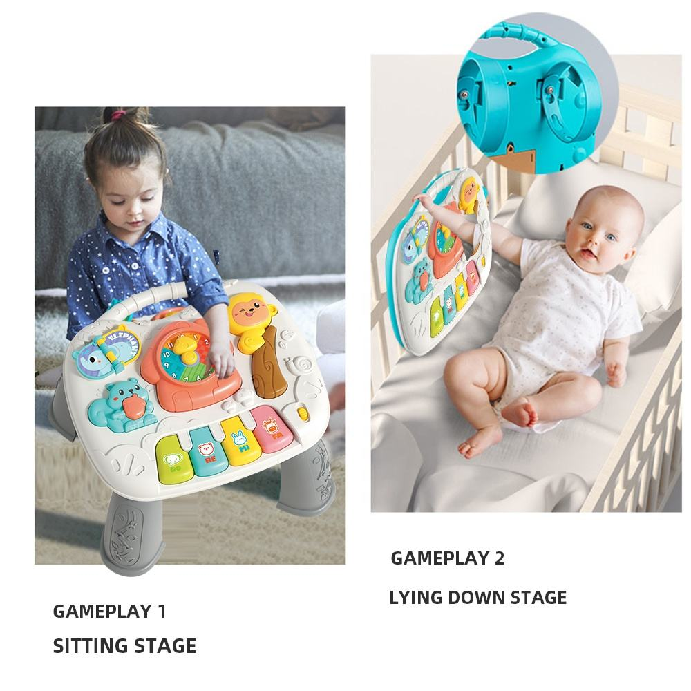 Multi-Functional Baby Musical Learning Activity Table - Gray