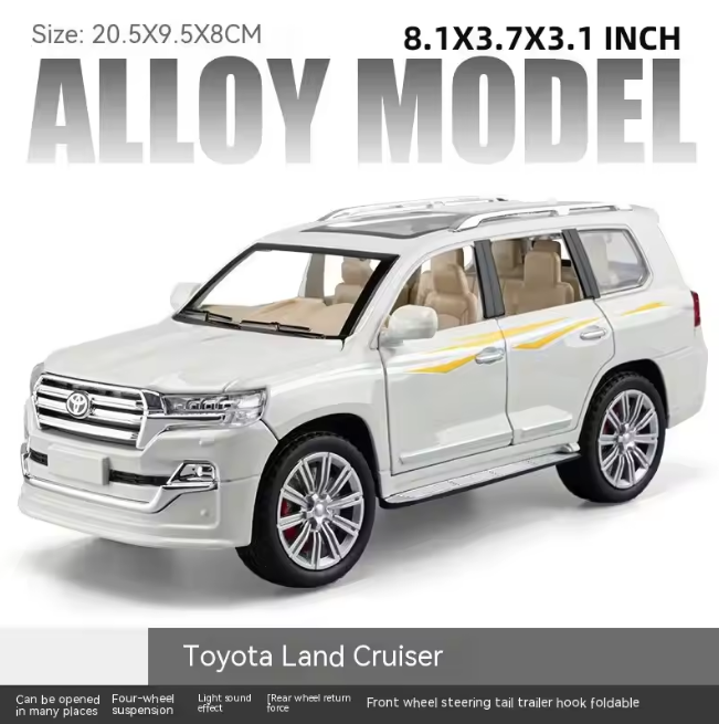 1:24 Diecast Land Cruiser LC200 Model With Smoke