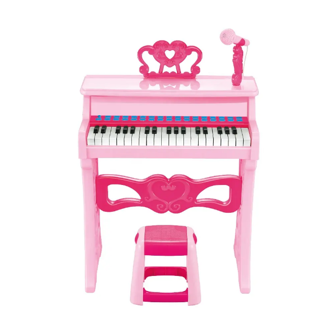 37 Keys Electronic Keyboard Piano With Microphone & Stool