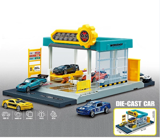 22Pcs DIY Manual Auto Repair Workshop With Alloy Car