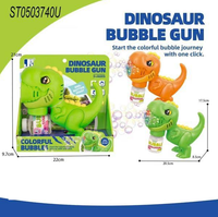 12 Holes Battery Operated Dinosaur Colorful Bubble Gun