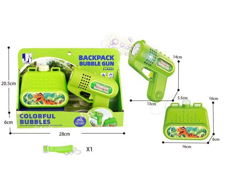 Dinosaur Backpack Colorful Bubble Gun