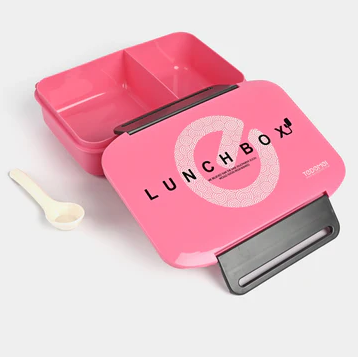 2in1 Premium Plastic Lunch Box & Water Bottle - Pink