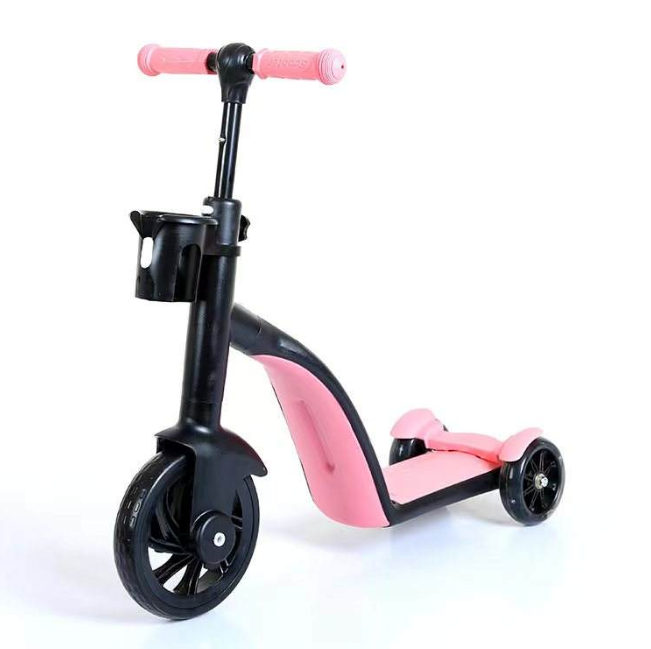 2in1 Kids Scooter & Convertible Tricycle - Pink