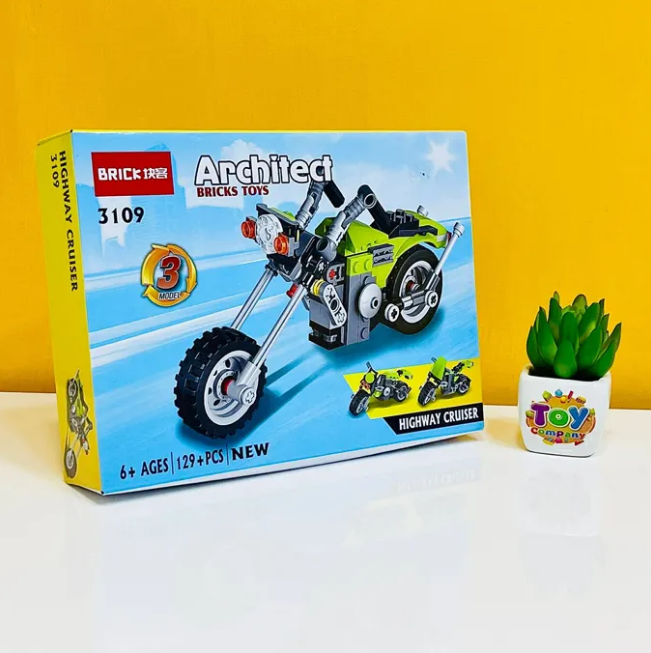 DIY 3in1 Harley Cruiser Lego Bricks Set - 129+Pcs