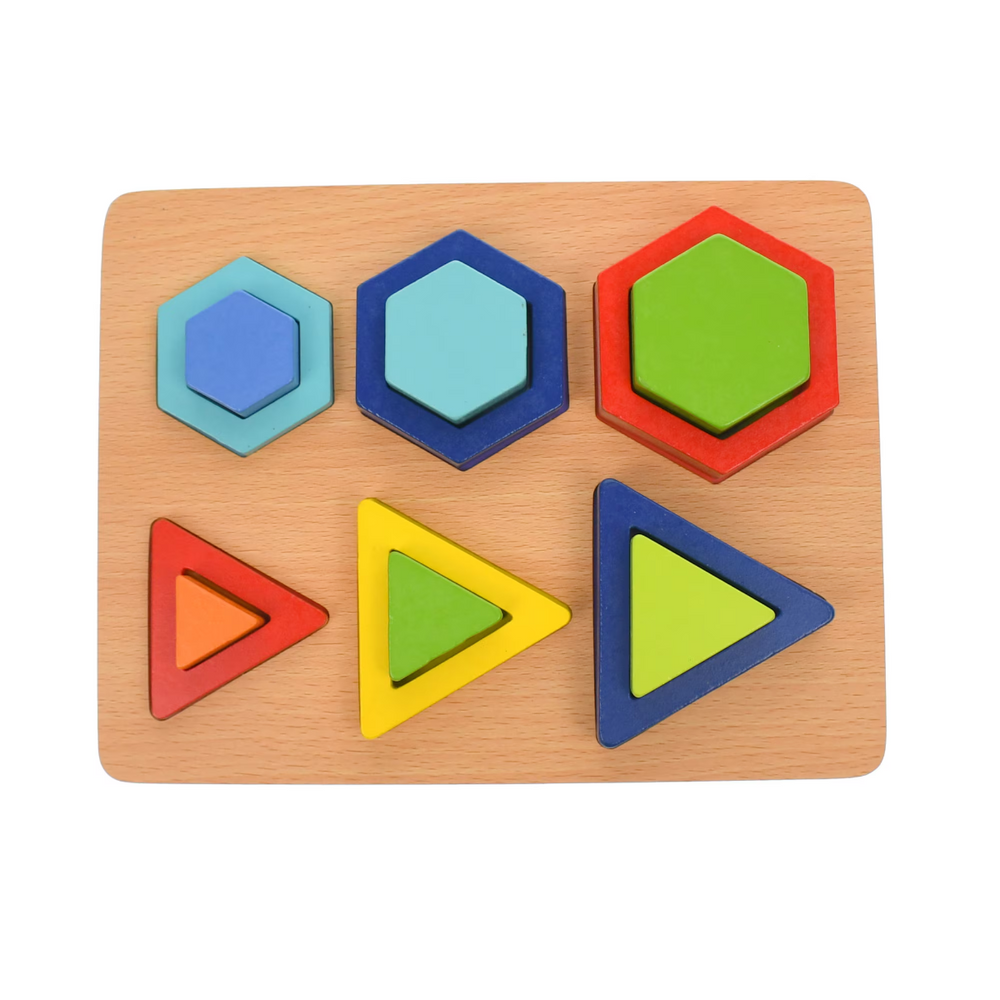 Wooden Montessori Shape Building Blocks 