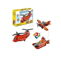 DIY 3in1 Red Rotors Lego Bricks Set - 145+Pcs