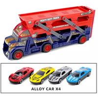 Three-Layers ABS Transporter Truck With 4Pcs Mini Alloy Cars