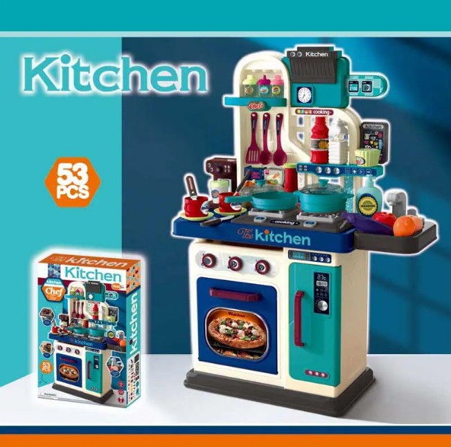 53Pcs Chef Kitchen Play Set With Light & Sound