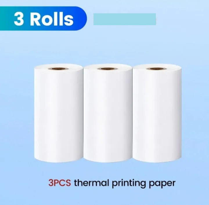 3Pcs Thermal Printer White Paper Rolls