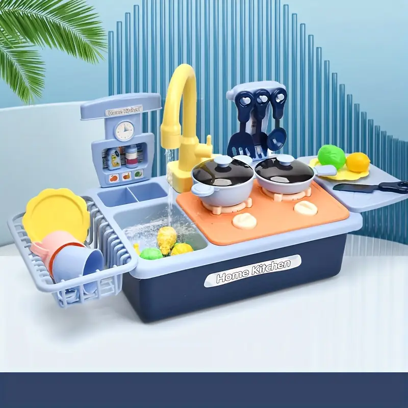 Electric Pretend Frozen Pumping Water Kitchen Sink 