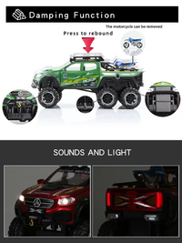 1:24 Diecast Mercedes X-Class 6X6 Pickup Truck With Mini Bike