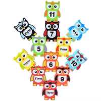 12Pcs Kids Wooden Owl Balance Blocks