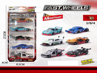 1:64 Diecast Fast Wheels Sports Cars Set - 5Pcs