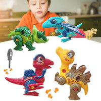 DIY 4Pcs Dinosaur Themed Screw Vehicles