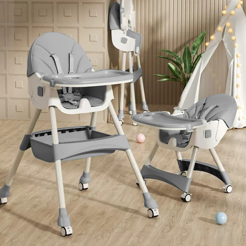 3in1 Multi-functional Foldable Baby High Dining Chair - Gray