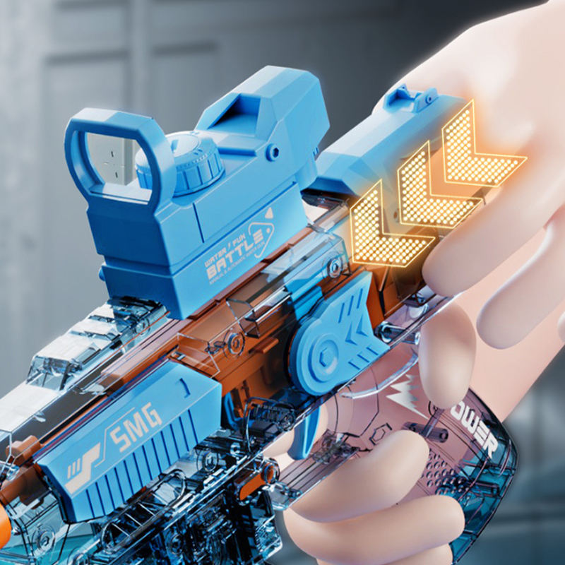 Electric SMG Water Shooting Gun With Colorful Light Silencer